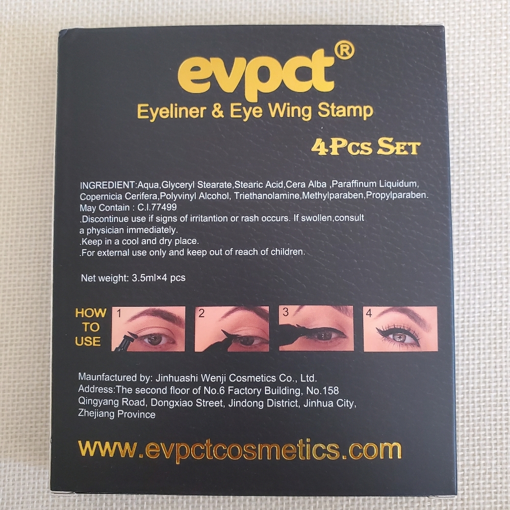 4pcs - Eyeliner & Eye Wing Stamp Set - Black